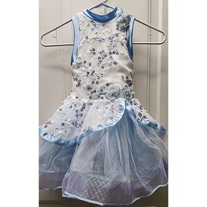 Weissman Blue Sequin Tulle Dance Costume - Size SC (Small Child)